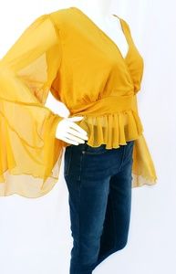 Bell Ruffle Sleeve Blouse